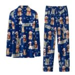 Navy Midshipmen Long Pajama Set Personalized Animal Scatter Blue Best Selling