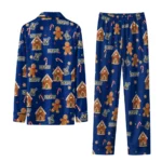 Navy Midshipmen Long Pajama Set Personalized Candy Scatter Blue Best Selling