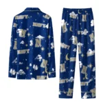 Navy Midshipmen Long Pajama Set Personalized Cloud Stars Blue Best Selling