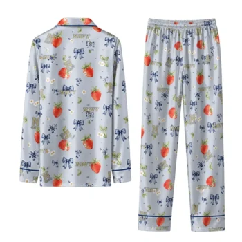 Navy Midshipmen Long Pajama Set Personalized Ribbon Florals Blue Fashion Forward