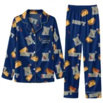 Navy Midshipmen Long Pajama Set Personalized Snack Scatter Blue Best Selling