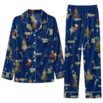 Navy Midshipmen Long Pajama Set Personalized Sprig Scatter Blue Best Selling