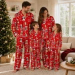 Nc State Wolfpack Long Pajama Set Custom Animal Scatter Red Best Selling