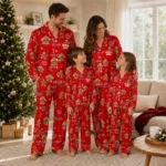 Nc State Wolfpack Long Pajama Set Custom Candy Scatter Red Best Selling