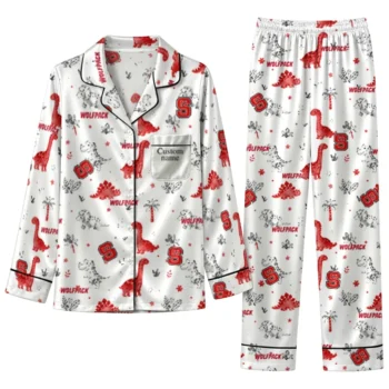 Nc State Wolfpack Long Pajama Set Custom Character Scatter Best Selling