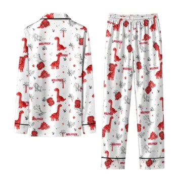 Nc State Wolfpack Long Pajama Set Custom Character Scatter Fashion Forward