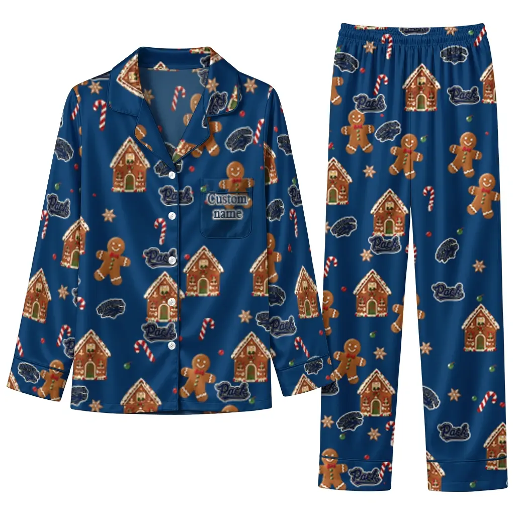 Nevada Wolf Pack Long Pajama Set Customized Candy Scatter Blue Best Selling Nevada Wolf Pack Long Pajama Set Customized Candy Scatter Blue Best Selling