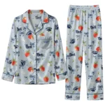 Nevada Wolf Pack Long Pajama Set Customized Ribbon Florals Blue Best Selling
