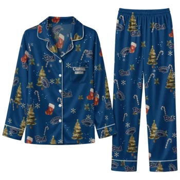 Nevada Wolf Pack Long Pajama Set Customized Sprig Scatter Blue Best Selling
