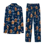 New England Patriots Long Pajama Set Customized Candy Scatter Blue Best Selling