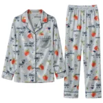 new england patriots long pajama set personalized ribbon florals blue best selling.webp