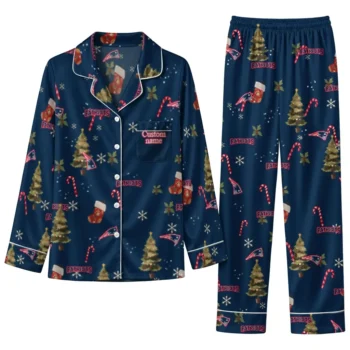 New England Patriots Long Pajama Set Personalized Sprig Scatter Blue Best Selling
