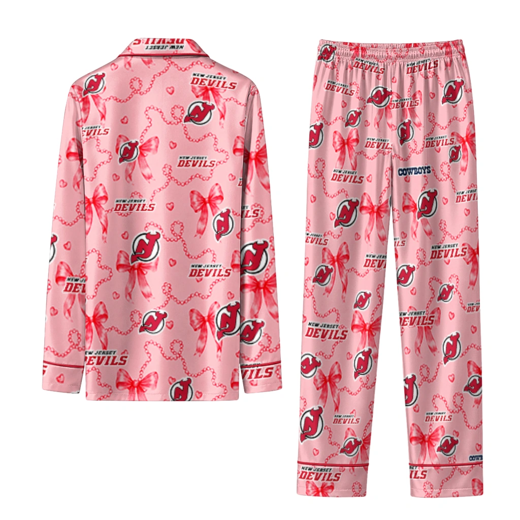 new jersey devils long pajama set custom ribbon chains red fashion forward.webp new jersey devils long pajama set custom ribbon chains red fashion forward.webp