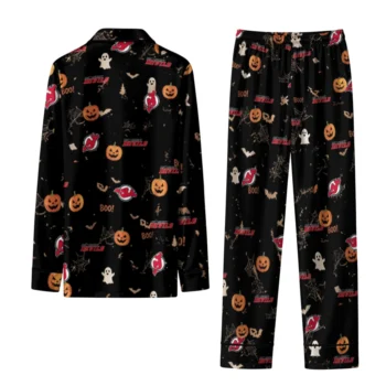 new jersey devils long pajama set personalized icon confetti black fashion forward.webp