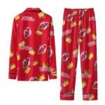 New Jersey Devils Long Pajama Set Personalized Snack Scatter Red Best Selling