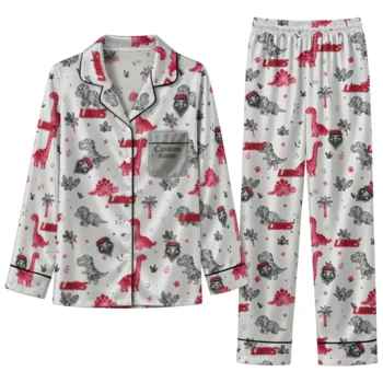 New Mexico Lobos Long Pajama Set Custom Character Scatter Best Selling