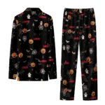 New Mexico Lobos Long Pajama Set Custom Icon Confetti Black Best Selling