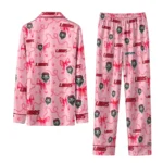 New Mexico Lobos Long Pajama Set Custom Ribbon Chains Red Best Selling