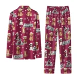 New Mexico State Aggies Long Pajama Set Custom Animal Scatter Crimson Best Selling