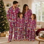 New Mexico State Aggies Long Pajama Set Custom Animal Scatter Crimson Best Selling