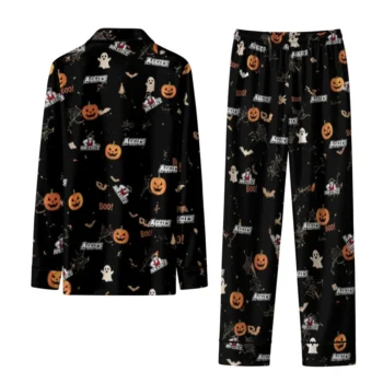 New Mexico State Aggies Long Pajama Set Custom Icon Confetti Black Fashion Forward