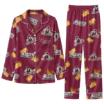 New Mexico State Aggies Long Pajama Set Custom Snack Scatter Crimson Best Selling