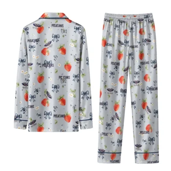 new orleans pelicans long pajama set customized ribbon florals navy fashion forward.webp