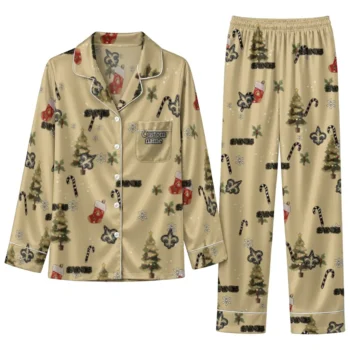 New Orleans Saints Long Pajama Set Custom Sprig Scatter Gold Best Selling