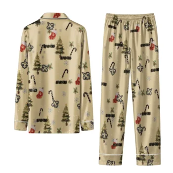 New Orleans Saints Long Pajama Set Custom Sprig Scatter Gold Fashion Forward