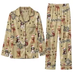 New Orleans Saints Long Pajama Set Customized Animal Scatter Gold Best Selling