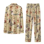 New Orleans Saints Long Pajama Set Customized Animal Scatter Gold Best Selling