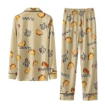 New Orleans Saints Long Pajama Set Personalized Snack Scatter Gold Best Selling