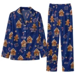 New York Giants Long Pajama Set Custom Candy Scatter Blue Best Selling