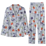 new york giants long pajama set customized ribbon florals blue best selling.webp
