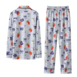 new york giants long pajama set customized ribbon florals blue best selling.webp
