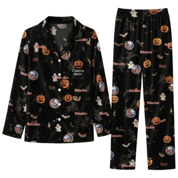 new york islanders long pajama set custom icon confetti black best selling.webp