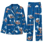 New York Islanders Long Pajama Set - Customized Cloud Stars Blue 1 New York Islanders Long Pajama Set Customized Cloud Stars Blue Best Selling
