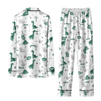 New York Jets Long Pajama Set Custom Character Scatter Fashion Forward