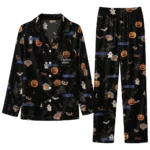 new york knicks long pajama set customized icon confetti black best selling.webp