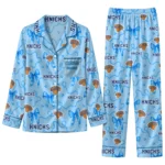new york knicks long pajama set personalized ribbon chains blue best selling.webp