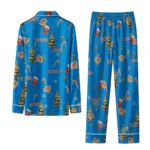 New York Knicks Long Pajama Set Personalized Sprig Scatter Blue Best Selling