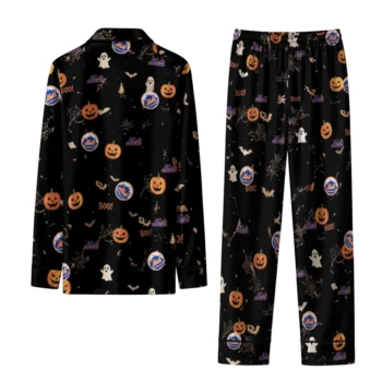 new york mets long pajama set custom icon confetti black fashion forward.webp