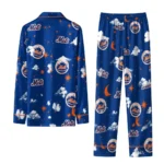 New York Mets Long Pajama Set Customized Cloud Stars Blue Best Selling