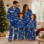 New York Mets Long Pajama Set Customized Cloud Stars Blue Best Selling