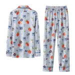 new york mets long pajama set customized ribbon florals blue best selling.webp