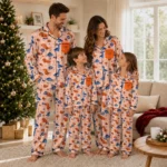 New York Mets Long Pajama Set Personalized Character Scatter Best Selling