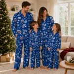 new york mets long pajama set personalized heart charms blue best selling.webp