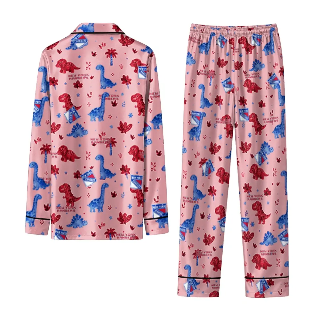 New York Rangers Long Pajama Set Custom Character Scatter Fashion Forward New York Rangers Long Pajama Set Custom Character Scatter Fashion Forward