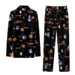 new york rangers long pajama set customized icon confetti black best selling.webp