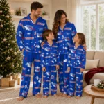 New York Rangers Long Pajama Set Personalized Cloud Stars Blue Best Selling